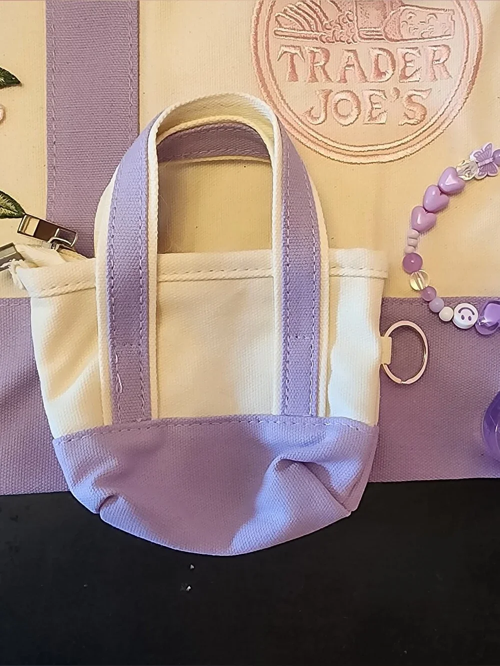 Custom Large Purple Trader Joe's Tote Set
